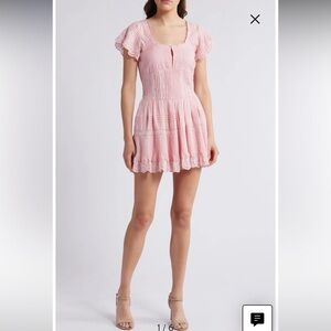 LoveShackFancy Pink Mirelle Dress Cherry Pink | 6